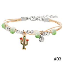 Load image into Gallery viewer, Fashion All-match Alloy Pendant Bracelet Adjustable Creative Ceramic Beaded Bracelet Women Jewelry Gift
