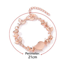Load image into Gallery viewer, Opal Leaf Bracelet Temperament Versatile Rose Gold Adjustable Bracelet Women Stylish Hand Jewelry Gift
