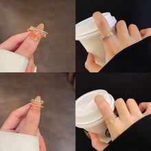 Load image into Gallery viewer, Fashion Niche Ring Shiny Exquisite Zircon Ring Simple Open Adjustable Ring Jewelry Accessory for Women
