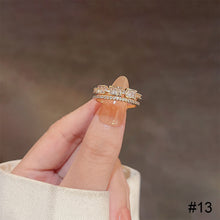 Load image into Gallery viewer, Fashion Niche Ring Shiny Exquisite Zircon Ring Simple Open Adjustable Ring Jewelry Accessory for Women
