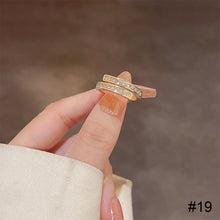 Load image into Gallery viewer, Fashion Niche Ring Shiny Exquisite Zircon Ring Simple Open Adjustable Ring Jewelry Accessory for Women

