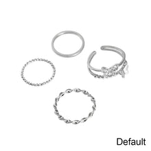 Load image into Gallery viewer, 4pcs/set Simple Niche Butterfly Rings Fashion Opening Adjustable Alloy Rings Jewelry Accessories
