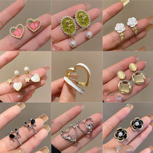 Load image into Gallery viewer, Temperamental Opal Earrings Niche Personalized Alloy Earrings Ear Studs Jewelry Accessories for Women
