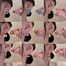 Load image into Gallery viewer, Versatile Niche Earrings Fashion Delicate Alloy Ear Studs Zircon Pearl Earrings Women Jewelry Accessories
