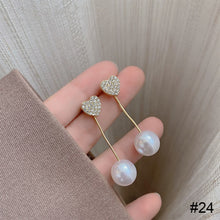 Load image into Gallery viewer, Versatile Niche Earrings Fashion Delicate Alloy Ear Studs Zircon Pearl Earrings Women Jewelry Accessories
