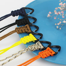 Load image into Gallery viewer, Paracord Keychain Military Braided Nylon Lanyard With Metal Triangle Buckle High Strength Parachute Cord Carabiner
