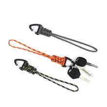 Load image into Gallery viewer, Paracord Keychain Military Braided Nylon Lanyard With Metal Triangle Buckle High Strength Parachute Cord Carabiner
