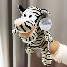 Load image into Gallery viewer, Animal Hand Puppet Cute Cartoon Toys Role Play Bedtime Story Props Soft Baby Play Lion Tiger Gorilla Giraffe Stuffed Plush Doll Children GIft
