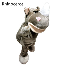 Load image into Gallery viewer, Animal Hand Puppet Cute Cartoon Toys Role Play Bedtime Story Props Soft Baby Play Lion Tiger Gorilla Giraffe Stuffed Plush Doll Children GIft
