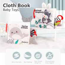 Load image into Gallery viewer, Baby Fabric Books Cloth Book Early Development for 0-12 Months Newborn Kids Learning Education Develop Cognize Animal Tails Reading Toy
