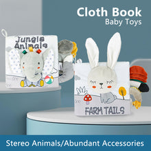Load image into Gallery viewer, Baby Fabric Books Cloth Book Early Development for 0-12 Months Newborn Kids Learning Education Develop Cognize Animal Tails Reading Toy
