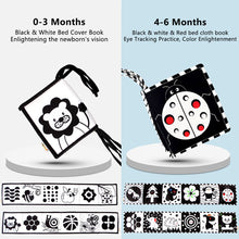 Load image into Gallery viewer, Baby Cloth Book Early Development for 0-12 Months Newborn Crib Toys High Contrast Black and White Montessori Learning Education Toy
