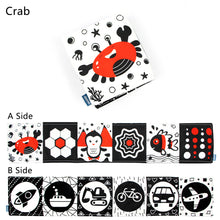 Load image into Gallery viewer, Baby Cloth Book Early Development for 0-12 Months Newborn Crib Toys High Contrast Black and White Montessori Learning Education Toy
