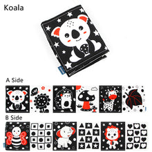 Load image into Gallery viewer, Baby Cloth Book Early Development for 0-12 Months Newborn Crib Toys High Contrast Black and White Montessori Learning Education Toy
