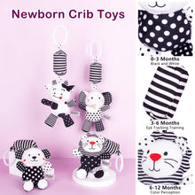 Load image into Gallery viewer, Baby Newborn Crib Toys Early Development for 0-12 Months High Contrast Black and White Montessori Learning Education Toy

