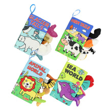 Load image into Gallery viewer, Baby Fabric Books Cloth Book Early Development for 0-12 Months Newborn Kids Learning Education Develop Cognize Animal Tails Reading Toy
