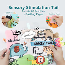 Load image into Gallery viewer, Baby Fabric Books Cloth Book Early Development for 0-12 Months Newborn Kids Learning Education Develop Cognize Animal Tails Reading Toy
