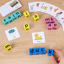 Load image into Gallery viewer, Letter Spelling Block Fun Game English Words Flash Cards Early Learning Educational Puzzle for Baby Montessori Wood Toy
