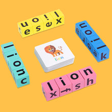 Load image into Gallery viewer, Letter Spelling Block Fun Game English Words Flash Cards Early Learning Educational Puzzle for Baby Montessori Wood Toy
