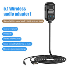Load image into Gallery viewer, Wireless Audio Transmitter Receiver Siri Voice Assistant 3.5MM AUX USB Adapter Bass Bluetooth 5.1 Handsfree Car Kit
