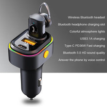 Load image into Gallery viewer, Car Wireless Bluetooth In-Ear Voice Control Headphones Noise Reduction PD Car Charger Car Fast Charger
