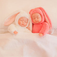 Load image into Gallery viewer, 9.8in Baby Sleeping Rabbit Plush Doll Simulation Rabbit Baby Comfort Dolls Sleeping Baby Doll Stuffed Toys Birthday Gift For Girls
