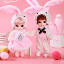 Load image into Gallery viewer, 17cm Princess BJD Doll with Clothes and Shoes Movable 13 Joints Change Clothes Cute Face Bunny Ears Clothes Suit Girl Gift Child Toys

