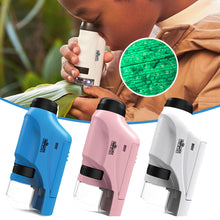 Load image into Gallery viewer, Handheld Microscope Kit Lab 60X-120X Zoom Biological Science Educational Toys with LED Light School For Children STEM Gift
