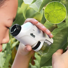 Load image into Gallery viewer, Handheld Microscope Kit Lab 60X-120X Zoom Biological Science Educational Toys with LED Light School For Children STEM Gift
