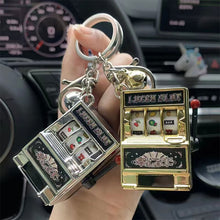 Load image into Gallery viewer, Lucky Jackpot Mini Fruit Slot Machine Fun Birthday Keychain Coin Operated Games Gambling Machine Kids Gift
