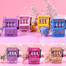 Load image into Gallery viewer, Lucky Jackpot Mini Cartoon Slot Machine Fun Birthday Keychain Coin Operated Games Gambling Machine Kids Gift
