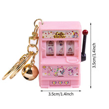 Load image into Gallery viewer, Lucky Jackpot Mini Cartoon Slot Machine Fun Birthday Keychain Coin Operated Games Gambling Machine Kids Gift
