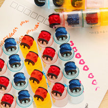 Load image into Gallery viewer, 3/6Pcs Colorful Ink Pad Stamp Seal Cartoon DIY Art Roller Drawing Diary Tool for Preschool Children Gifts
