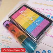 Load image into Gallery viewer, 3/6Pcs Colorful Ink Pad Stamp Seal Cartoon DIY Art Roller Drawing Diary Tool for Preschool Children Gifts
