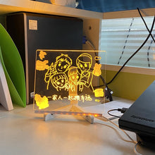 Load image into Gallery viewer, Erasable Transparent Luminous Acrylic Notepad Home Tips Message Board with Brackets Stall Small Blackboard Whiteboard Writing Board
