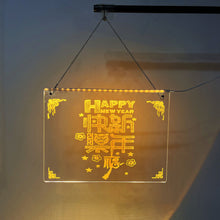 Load image into Gallery viewer, Erasable Transparent Luminous Acrylic Notepad Home Tips Message Board with Brackets Stall Small Blackboard Whiteboard Writing Board
