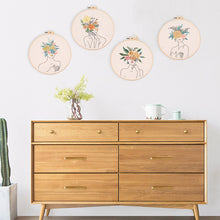 Load image into Gallery viewer, Flowers DIY Embroidery Kit Body Art Kit Starter Beginners Kids Handcraft Needlework Cross Stitch Kit Cotton Embroidery Painting Embroidery Hoop Home Decor
