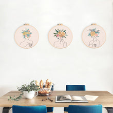 Load image into Gallery viewer, Flowers DIY Embroidery Kit Body Art Kit Starter Beginners Kids Handcraft Needlework Cross Stitch Kit Cotton Embroidery Painting Embroidery Hoop Home Decor
