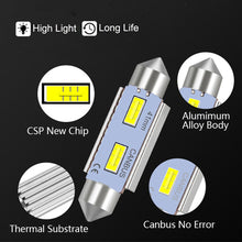 Load image into Gallery viewer, 29mm 31mm 36mm 39mm 41mm 44mm Car LED Bulb Canbus CSP C10W C5W Led Festoon Car Interior Light Dome Reading License Plate Lamp 12V
