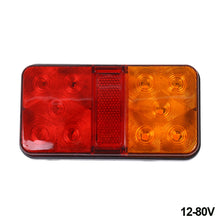 Load image into Gallery viewer, 1PC 12V/24V/12-80V 10LED Car Truck Led Tail Light Warning Tail Lights Lamp For Caravan Truck Truck Boats Waterproof
