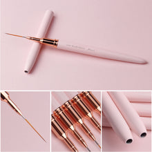 Load image into Gallery viewer, DIY Nail Art Painting Liners Pen Striping Brushes Tool Pink Metal Drawing Detail Painting Blending Liner Nail Brush Pencil
