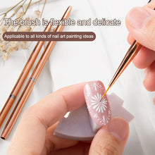 Load image into Gallery viewer, 3Pcs Nail Art Liner French Stripe Brush 7/9/11mm Soft Nail Art Metal Penholder Gel Brushes Painting Drawing Manicure Pen Tools
