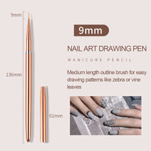 Load image into Gallery viewer, 3Pcs Nail Art Liner French Stripe Brush 7/9/11mm Soft Nail Art Metal Penholder Gel Brushes Painting Drawing Manicure Pen Tools
