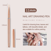 Load image into Gallery viewer, 3Pcs Nail Art Liner French Stripe Brush 7/9/11mm Soft Nail Art Metal Penholder Gel Brushes Painting Drawing Manicure Pen Tools
