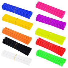 Load image into Gallery viewer, 72Pcs Universal Motorcycle Dirt Bike Wheel Rim Cover Spoke Skins Wrap Tubes Warning Safety Decor Protector for Bicycles Moto
