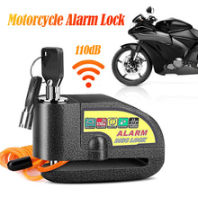 Load image into Gallery viewer, Universal Motorcycle Disc Lock Bike Wheel Padlock Motorcycle Alarm Waterproof Scooter Alarm Lock Anti-Theft Padlock Alarm Lock
