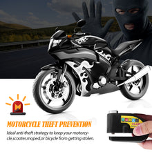 Load image into Gallery viewer, Universal Motorcycle Disc Lock Bike Wheel Padlock Motorcycle Alarm Waterproof Scooter Alarm Lock Anti-Theft Padlock Alarm Lock
