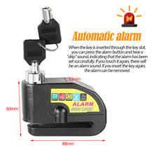 Load image into Gallery viewer, Universal Motorcycle Disc Lock Bike Wheel Padlock Motorcycle Alarm Waterproof Scooter Alarm Lock Anti-Theft Padlock Alarm Lock
