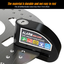 Load image into Gallery viewer, Waterproof Motorcycle Alarm Lock Bike Lock Security Anti-theft Lock Motorbike Disc Brake Lock Reminder Rope Wrench with Bag
