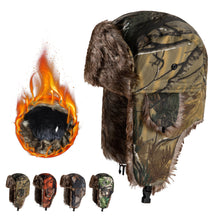 Load image into Gallery viewer, Outdoor Earflap Hat Lei Feng Hat Camouflage Warm Winter Elderly Hat Cap Thick Flaps Ski Hat Unisex Trapper Bomber Cap Earflapp

